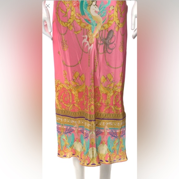 NWT RARE Camilla 'Mermaid Motel' cowl neck chain strap Long Silk Slip Dress S - Picture 7 of 11